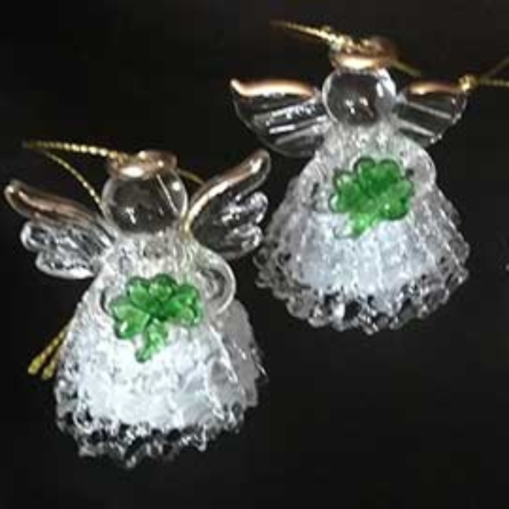 Irish Glass Angel Light Up LED Ornaments Christmas